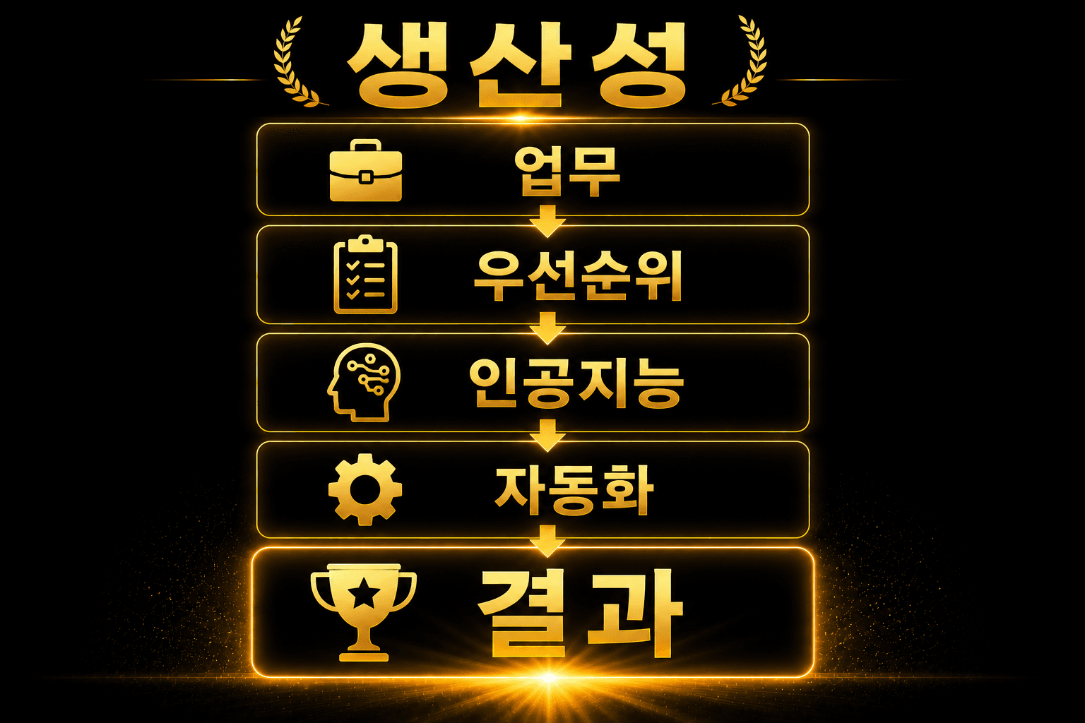 업무 우선순위 인공지능 자동화 결과 생산성 흐름